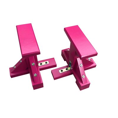 Pair of Mini Gymnastic Pedestals - Rectangle Grip - Hot Pink (QBS730)