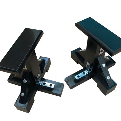 Pair of Mini Gymnastic Pedestals - Rectangle Grip - Grey (QBS733)