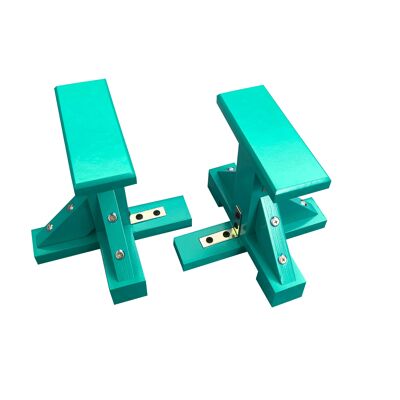 Pair of Mini Gymnastic Pedestals - Rectangle Grip - Turquoise Green (QBS736)