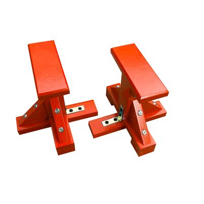 Pair of Mini Gymnastic Pedestals - Rectangle Grip - Red (QBS738)