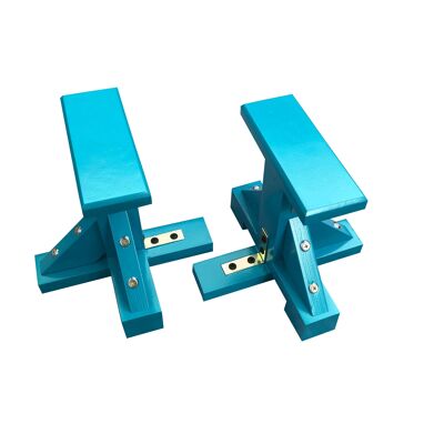 Pair of Mini Gymnastic Pedestals - Rectangle Grip - Turquoise Blue (QBS737)