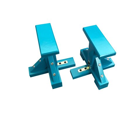Pair of Mini Gymnastic Pedestals - Rectangle Grip - Turquoise Blue (QBS737)