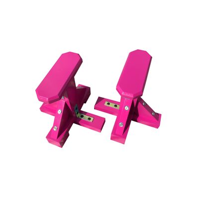 Pair of Mini Gymnastic Pedestals - Octagonal Grip - Hot Pink (QBS753)