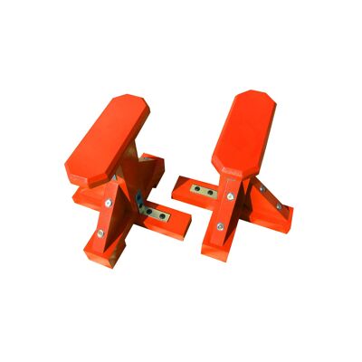 Pair of Mini Gymnastic Pedestals - Octagonal Grip - Red (QBS761)