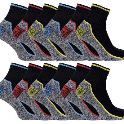 Mens Anti Sweat Heavy Duty Breathable Short Trainer Bamboo Work Socks for Steel Toe Boots 6-11 UK