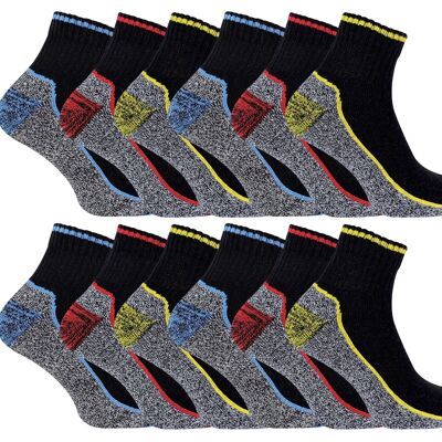Ladies Anti Sweat Heavy Duty Breathable Short Trainer Bamboo Work Socks for Steel Toe Boots 4-8 UK