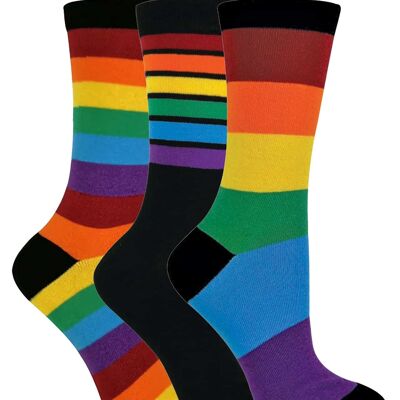 3 Pairs Ladies Rainbow Socks
