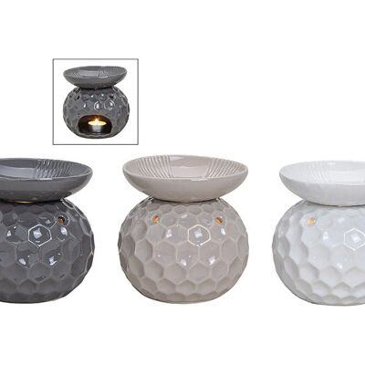 Duftlampe aus Keramik, 3-fach sortiert, B13 x H 13 cm