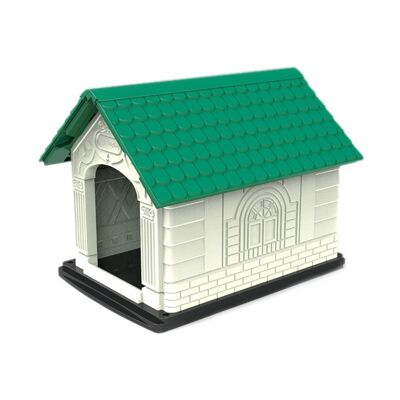 DOG VILLA L72*W57*H57.6CM GREEN&MILKY WHITE (S)