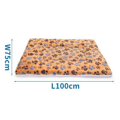 PET CUSHION BROWN DOG FOOTPRINTS L100*W75CM