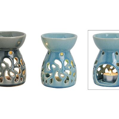 Duftlampe aus Keramik, 2-fach sortiert, B8 x H12 cm