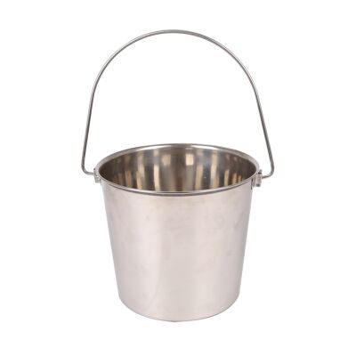 STAINLESS STEEL BUCKET  PAIL  ROUND D21.5*H25cm  SILVER 09