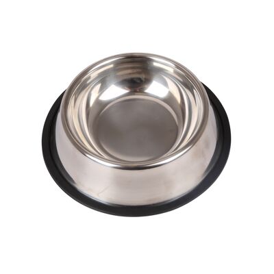 STAINLESS STEEL ANTI  SKID  PLAIN PUPPY DISH D15.9*H3.9CM SILVER 01