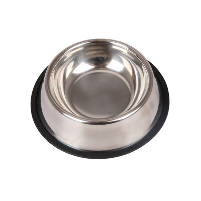 STAINLESS STEEL ANTI  SKID  PLAIN DOG BOWL D22.5*H5.2CM SILVER 01