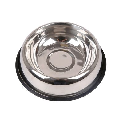 STAINLESS STEEL ANTI  SKID BELLY PUPPY DISH D15.9*H3.9CM SILVER 04