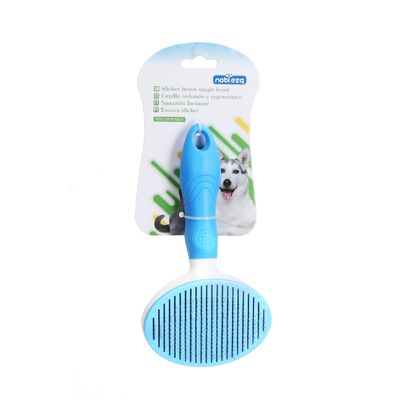 SLICKER BRUSH SINGLE BEND L18*W10CM BLUE