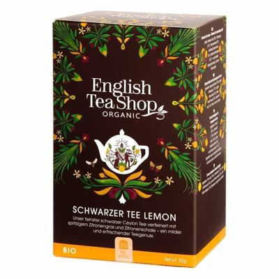 English Tea Shop - Black Tea Lemon, ORGANIC, 20 tea bags