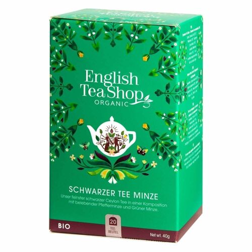 English Tea Shop - Schwarzer Tee Minze, BIO, 20 Teebeutel