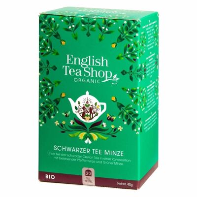 English Tea Shop - Black Tea Mint, ORGANIC, 20 tea bags
