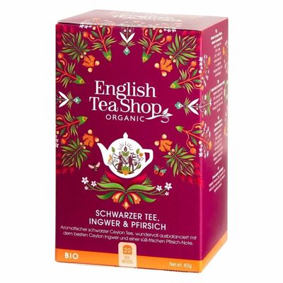 English Tea Shop - Tè nero, zenzero e pesca, BIOLOGICO, 20 bustine di tè