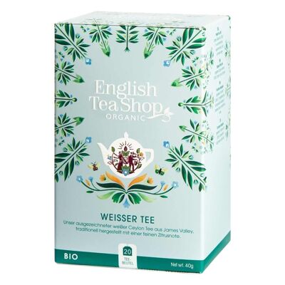 English Tea Shop - Tè Bianco, BIOLOGICO, 20 bustine di tè