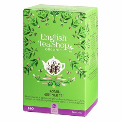 English Tea Shop - Tè verde al gelsomino, BIOLOGICO, 20 bustine di tè