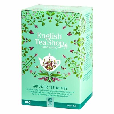 English Tea Shop - Tè Verde Menta, BIOLOGICO, 20 bustine di tè