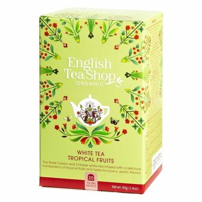English Tea Shop - Tè Bianco Frutti Tropicali, BIOLOGICO, 20 bustine di tè