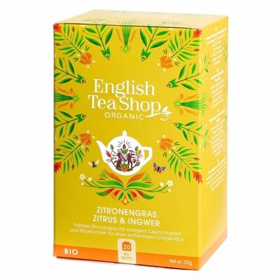 English Tea Shop - Lemongrass, Citrus & Ginger, BIOLOGICO, 20 bustine di tè