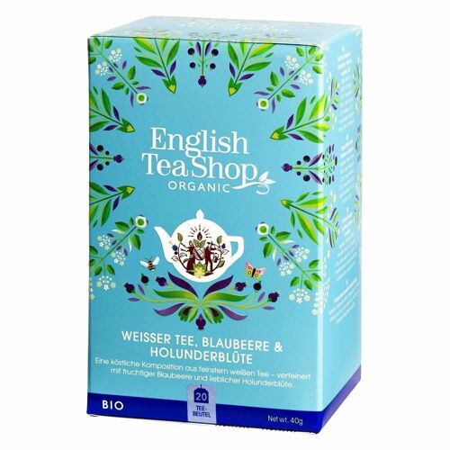 English Tea Shop - Weißer Tee, Blaubeere & Holunderblüte, BIO, 20 Teebeutel