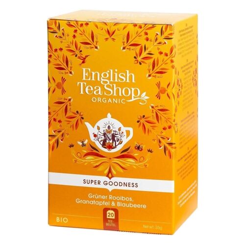 English Tea Shop - Grüner Rooibos, Granatapfel & Blaubeere, BIO, 20 Teebeutel
