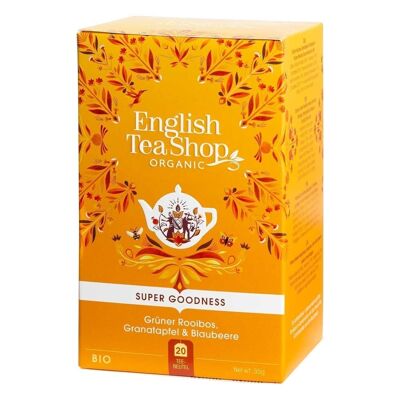 English Tea Shop - Rooibos verde, granada y arándanos, BIO, 20 bolsitas de té
