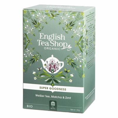 English Tea Shop - White Tea, Matcha & Cinnamon, ORGANIC, 20 tea bags