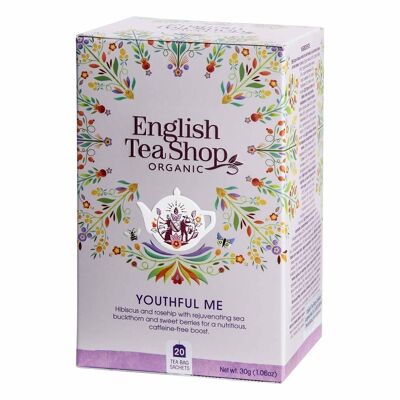 English Tea Shop - Youthful Me, té de bienestar ORGÁNICO, 20 bolsitas de té