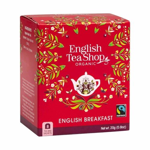 English Tea Shop - English Breakfast, BIO Fairtrade, 8 Teebeutel