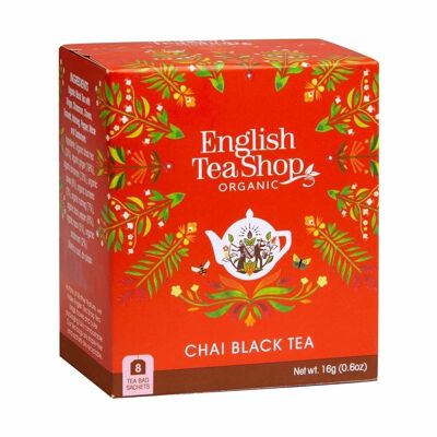 English Tea Shop - Tè Nero Chai, BIOLOGICO, 8 bustine di tè