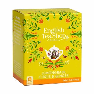 English Tea Shop - Lemongrass, Citrus & Ginger, ORGANIC, 8 tea bags