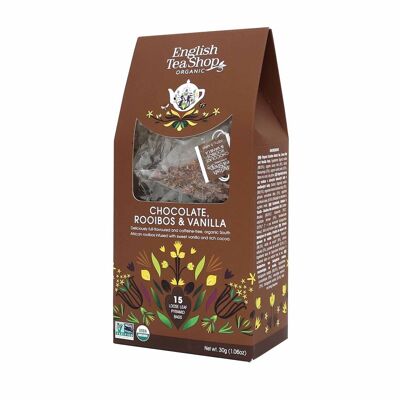 English Tea Shop - Schokolade Rooibos & Vanille, BIO, 15 Pyramiden-Beutel in Papierbox