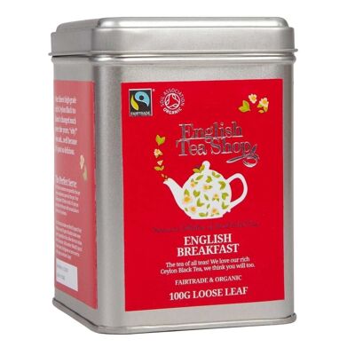 English Tea Shop - English Breakfast, organic fair trade, loose tea, 100g tin