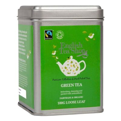 English Tea Shop - Green Tea, Organic Fairtrade, Loose Tea, 100g Tin