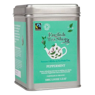 English Tea Shop - Peppermint, organic fair trade, loose tea, 100g can