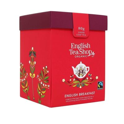 English Tea Shop - English Breakfast, ORGÁNICO Fairtrade, té suelto, caja de 80 g