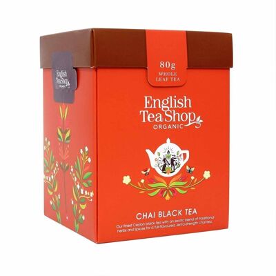 English Tea Shop - Black Tea Chai, orgánico, té suelto, caja de 80 g