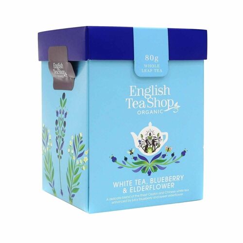 English Tea Shop - White Tea Blueberry & Elderflower, BIO, Loser Tee, 80g Box