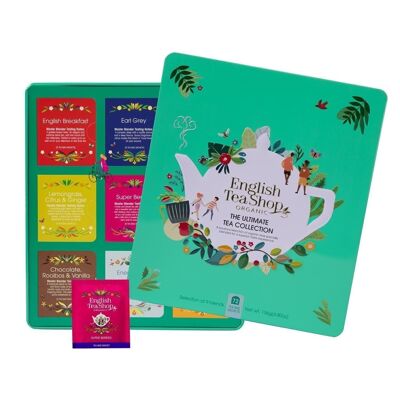 English Tea Shop - Tea collection in a noble metal box "Ultimate Tea Collection", ORGANIC, 72 tea bags