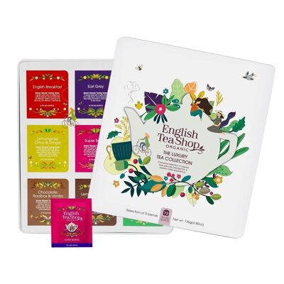 English Tea Shop - Caja de regalo de té de metal "Luxury Tea Collection" con 72 tés orgánicos