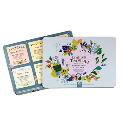 English Tea Shop - Tea collection in a noble metal box "Wellness Collection", ORGANIC, 36 tea bags