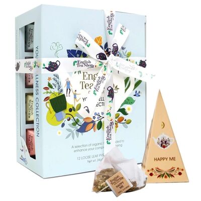 English Tea Shop - Cadeau thé avec noeud "Wellness Tea Collection", BIO, 12 sachets pyramidaux