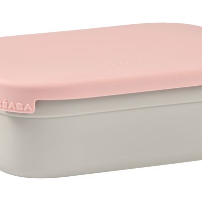 BEABA, Velvet gray/powder pink stainless steel lunch box