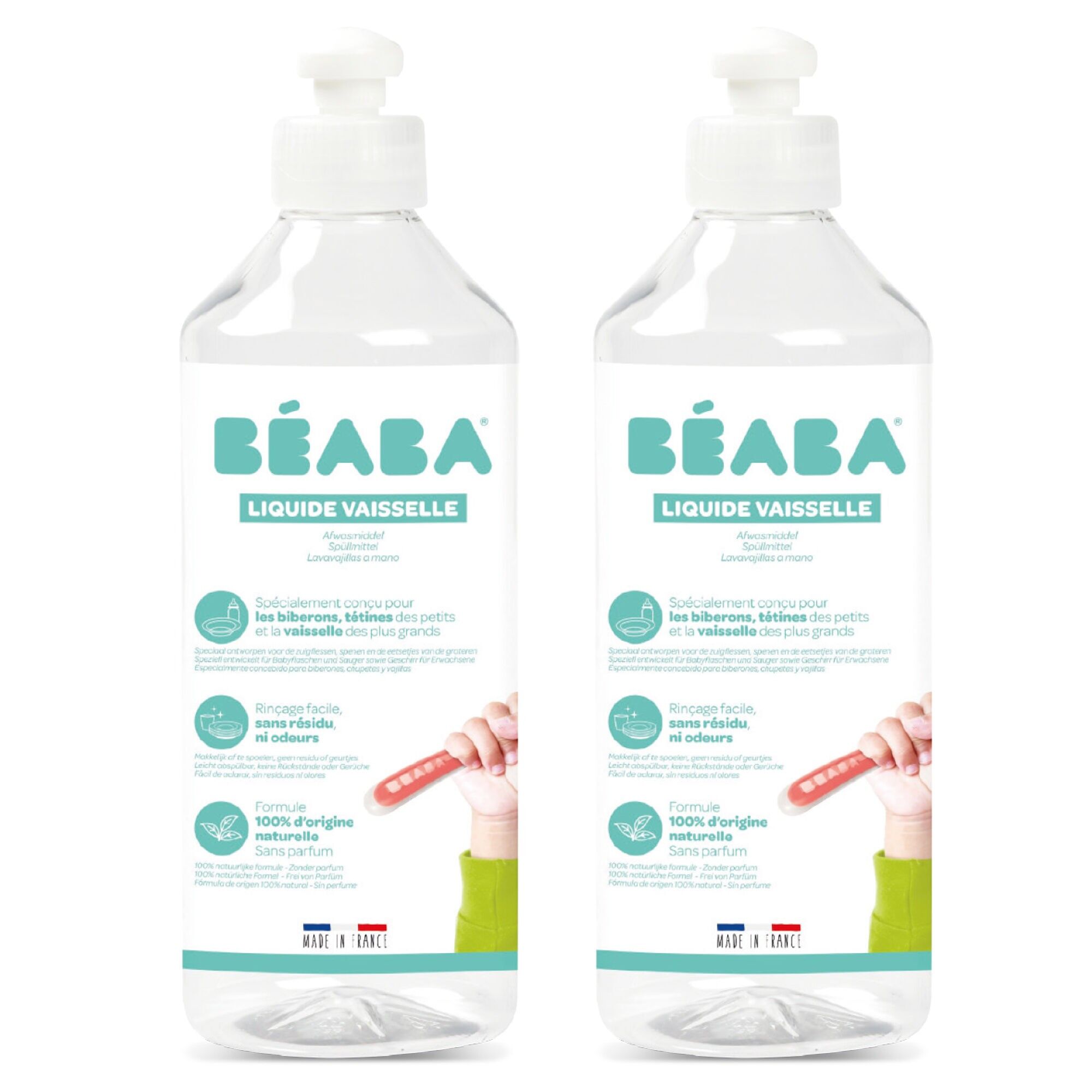 BEABA, set da 2 - detersivo per piatti - senza profumo